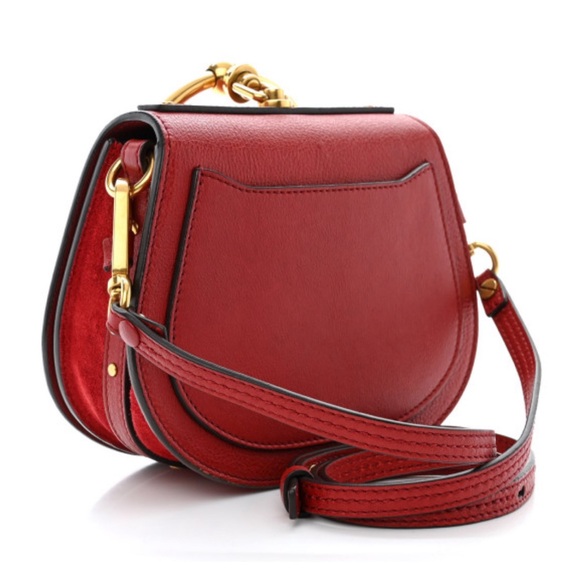 CHLOE Calfskin Suede Small Nile Bracelet Bag Sepia Red. Brand New with Tags - Picture 2 of 15